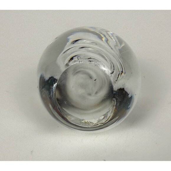 Clear Glass Egg-Shape Spiral Swirl Corkscrew Paper Weight - Picture 4 of 4